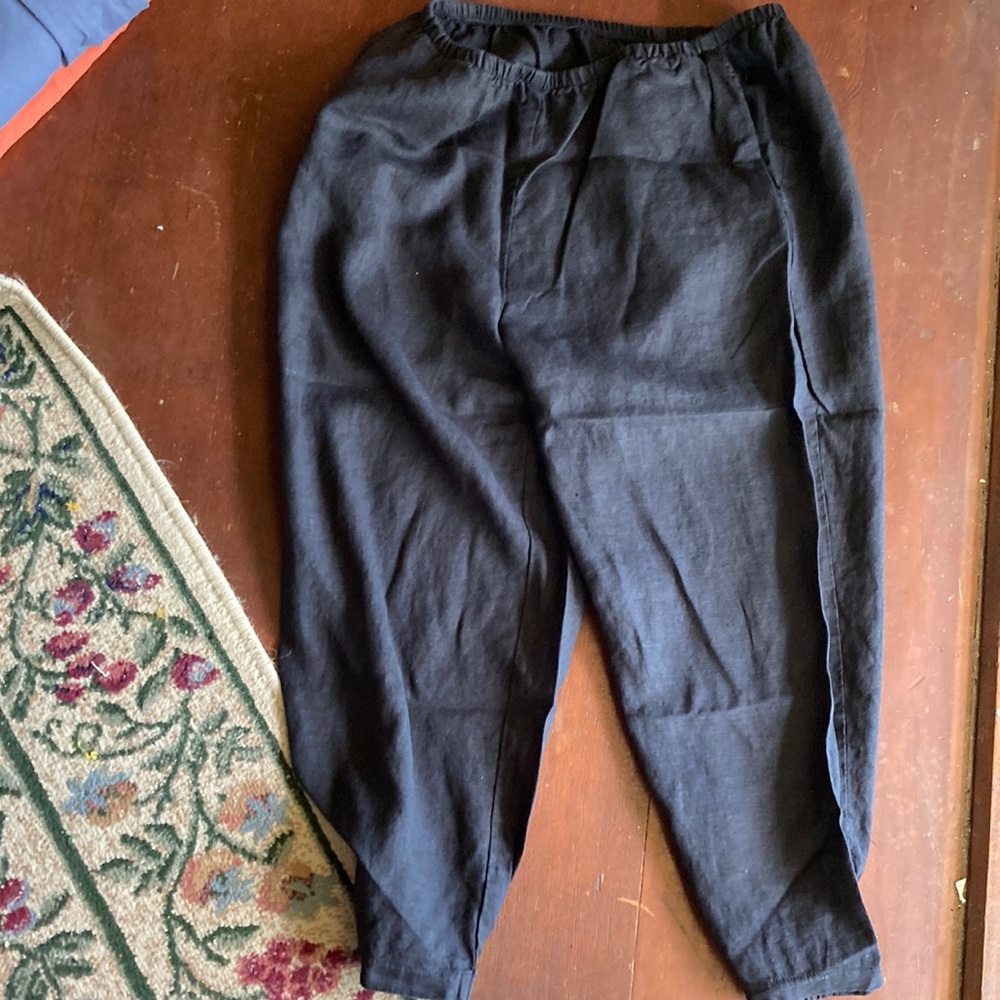 Black flax pants